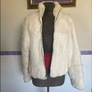 Reversible White fur coat could be unisex fits a man like a large xl for women